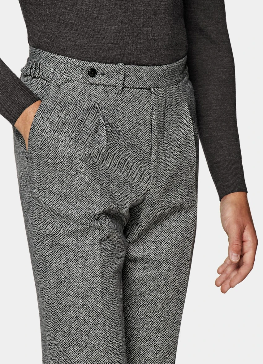 Mid Grey Herringbone Three-Piece Havana Suit 9 Mid Grey Herringbone Three-Piece Havana Suit - Image 9