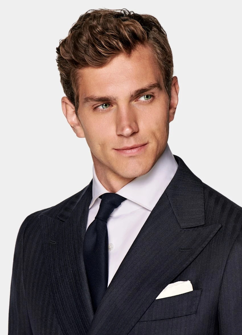 Navy Herringbone Havana Suit 1 Navy Herringbone Havana Suit