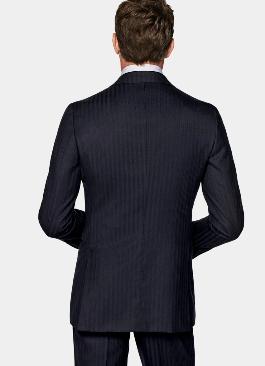 Navy Herringbone Havana Suit 6 Navy Herringbone Havana Suit - Image 6