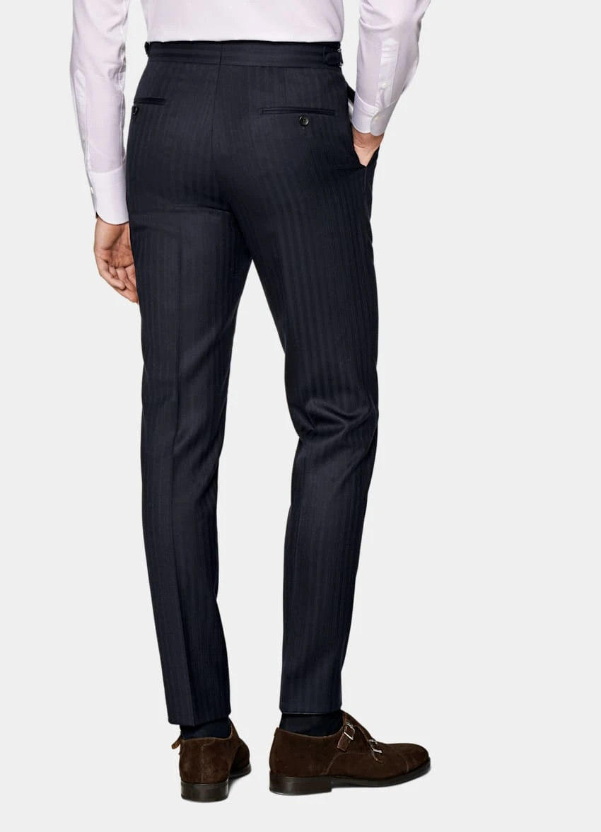 Navy Herringbone Havana Suit 7 Navy Herringbone Havana Suit - Image 7