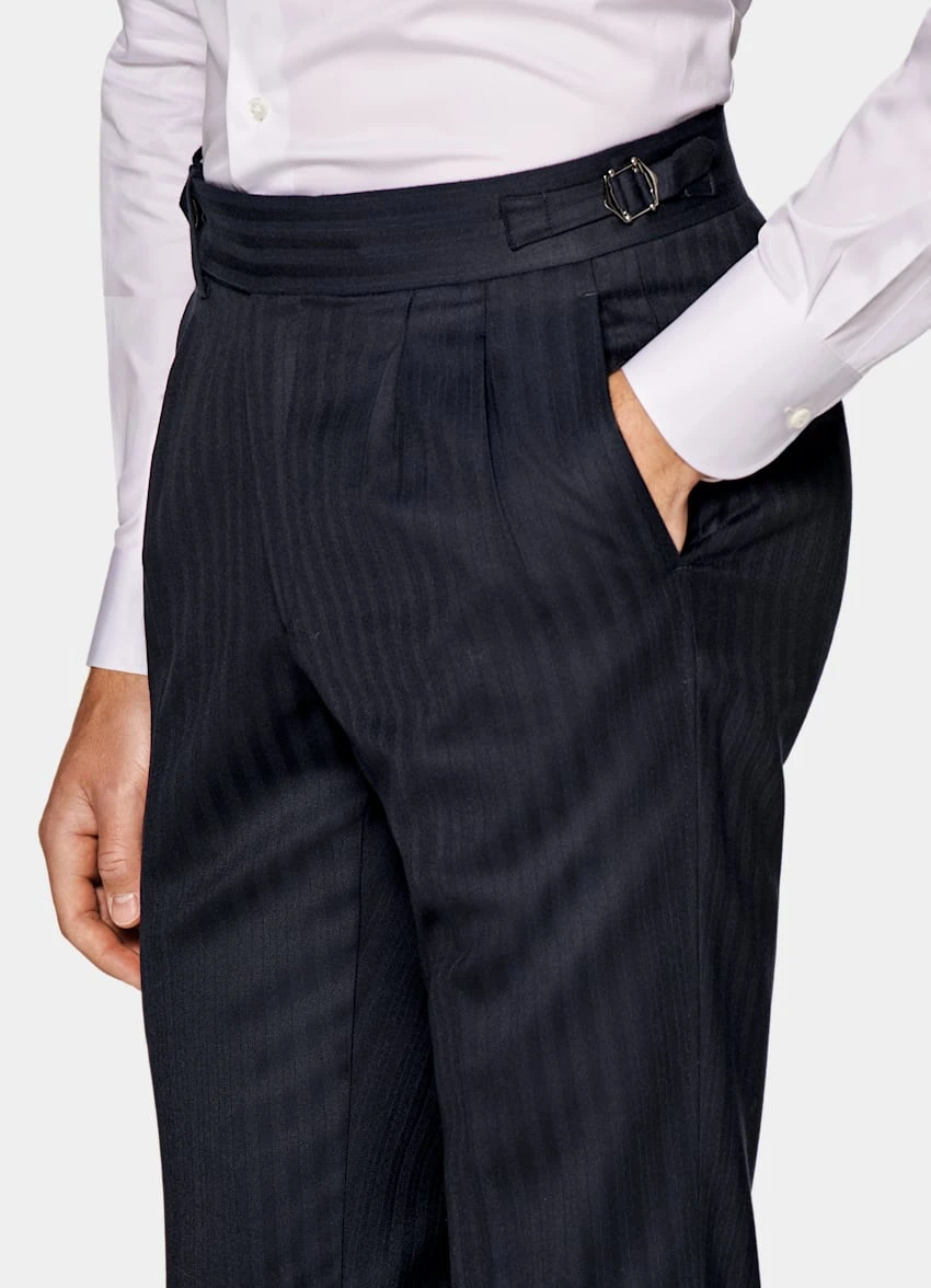 Navy Herringbone Havana Suit 8 Navy Herringbone Havana Suit - Image 8