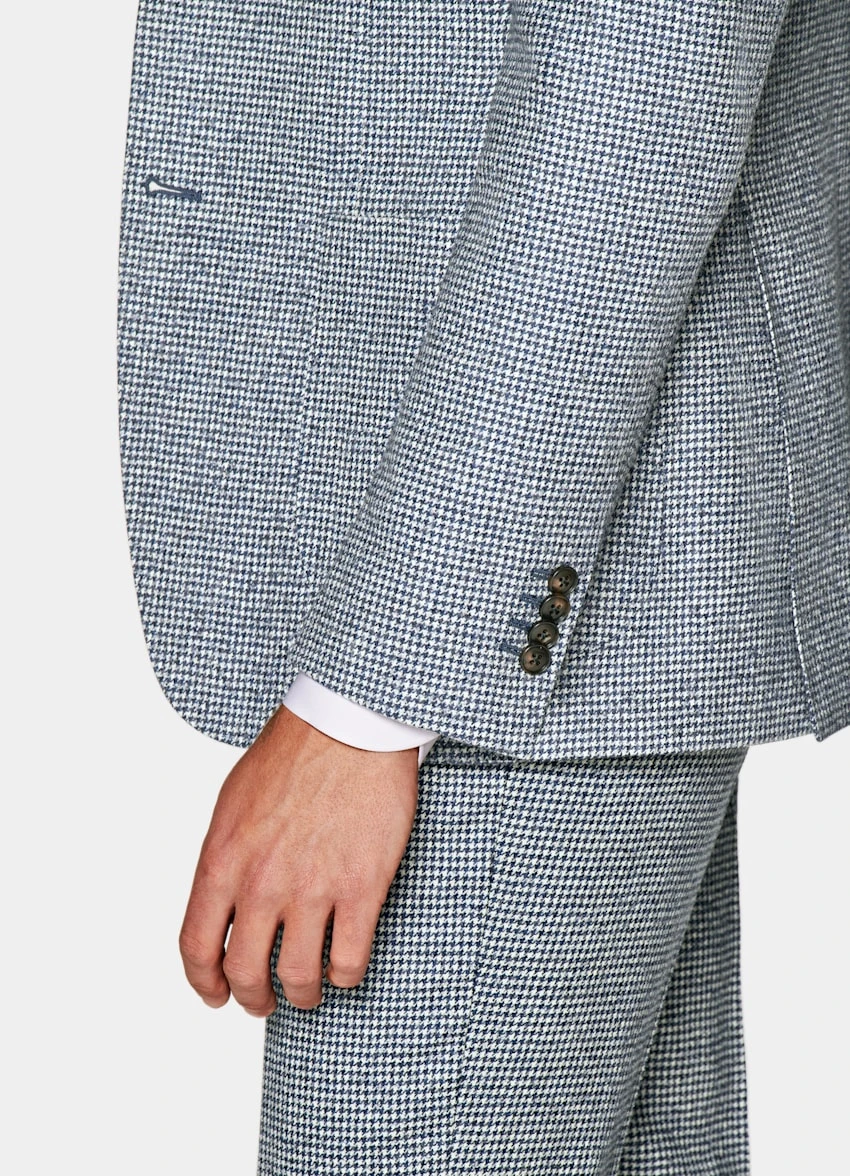 Light Blue Houndstooth Three-Piece Havana Suit 4 Light Blue Houndstooth Three-Piece Havana Suit - Image 4