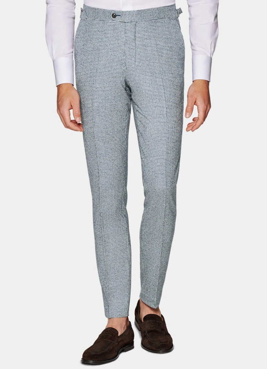 Light Blue Houndstooth Three-Piece Havana Suit 6 Light Blue Houndstooth Three-Piece Havana Suit - Image 6