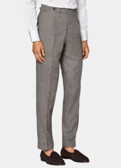 Taupe Houndstooth Three-Piece Havana Suit 20 Taupe Houndstooth Three-Piece Havana Suit -Suit Supply P6579 107