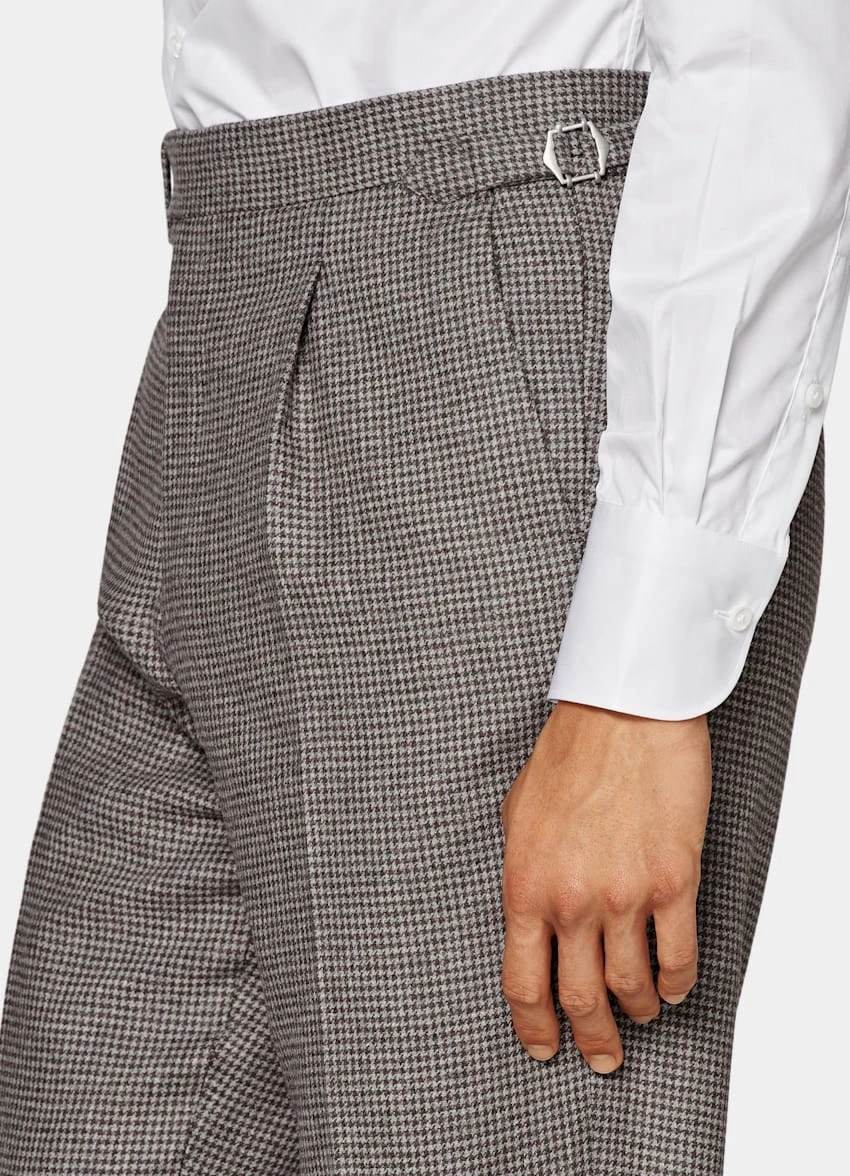 Taupe Houndstooth Three-Piece Havana Suit 9 Taupe Houndstooth Three-Piece Havana Suit - Image 9