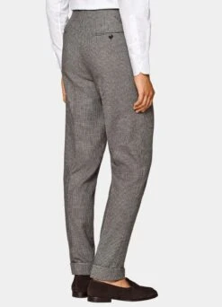 Taupe Houndstooth Three-Piece Havana Suit 22 Taupe Houndstooth Three-Piece Havana Suit -Suit Supply P6579 109