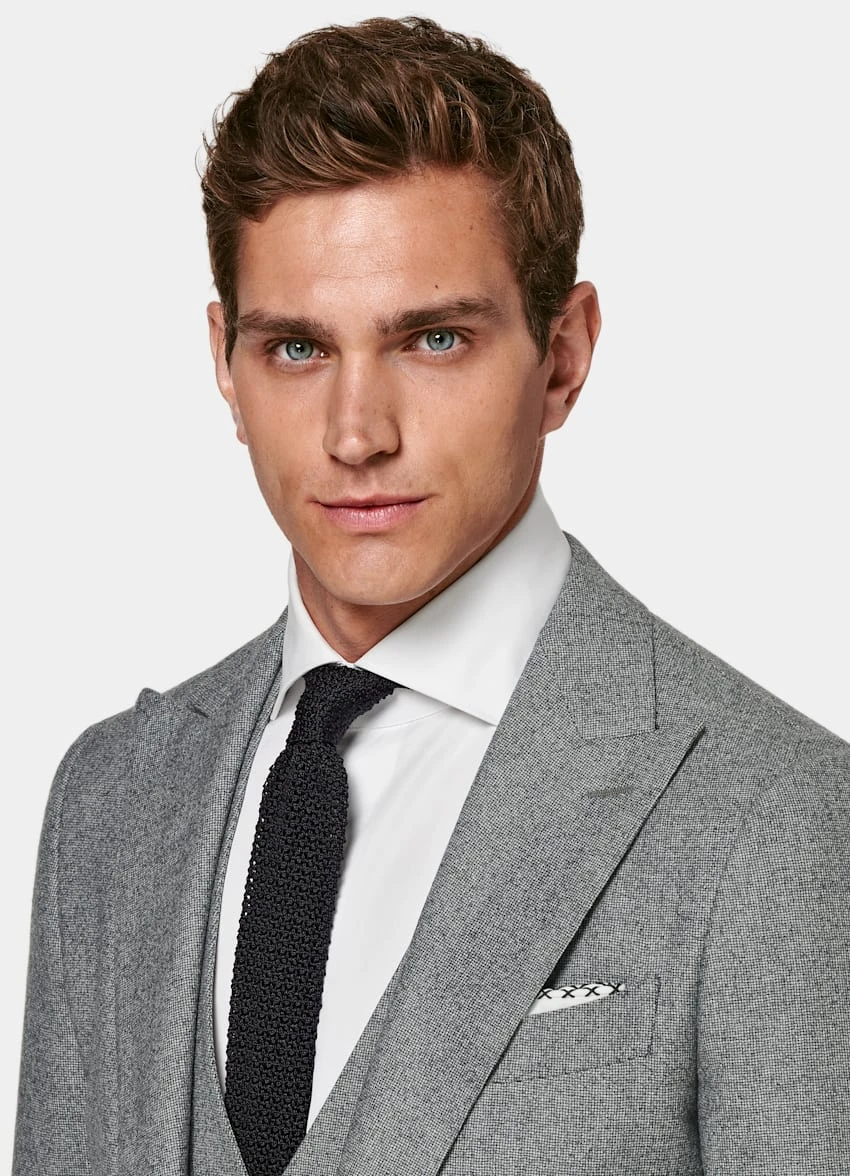 Mid Grey Houndstooth Three-Piece Havana Suit 1 Mid Grey Houndstooth Three-Piece Havana Suit