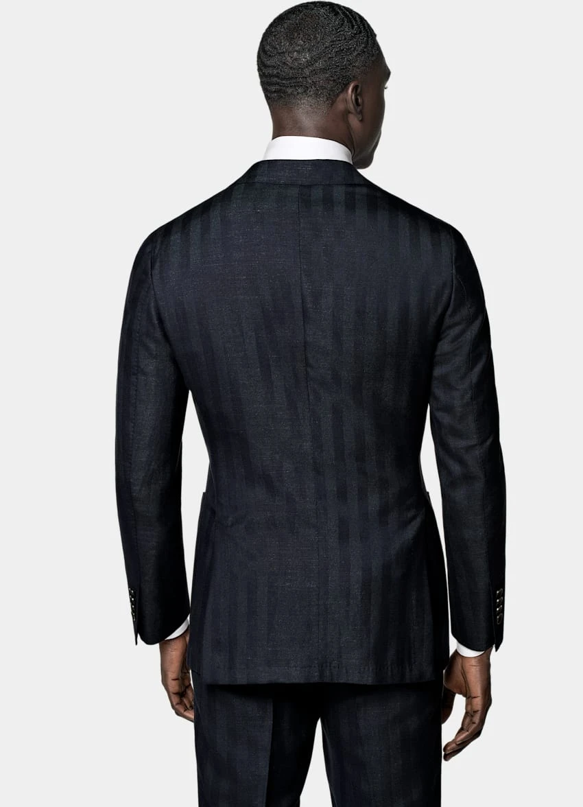 Navy Herringbone Three-Piece Havana Suit 6 Navy Herringbone Three-Piece Havana Suit - Image 6