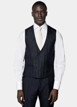 Navy Herringbone Three-Piece Havana Suit 19 Navy Herringbone Three-Piece Havana Suit -Suit Supply P6624 S 106