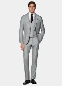 Light Grey Houndstooth Three-Piece Havana Suit 17 Light Grey Houndstooth Three-Piece Havana Suit -Suit Supply P6626 S 104