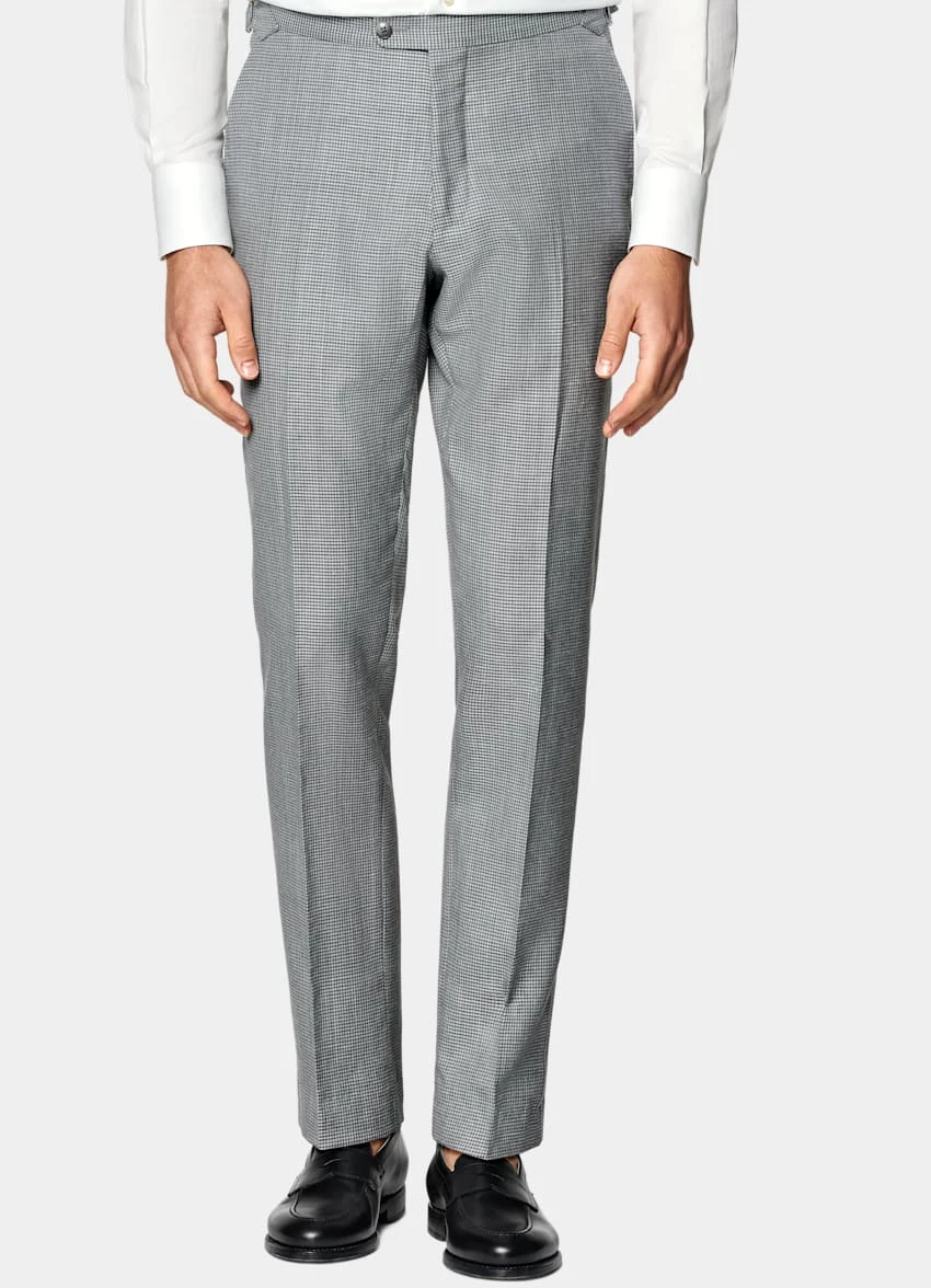 Light Grey Houndstooth Three-Piece Havana Suit 7 Light Grey Houndstooth Three-Piece Havana Suit - Image 7