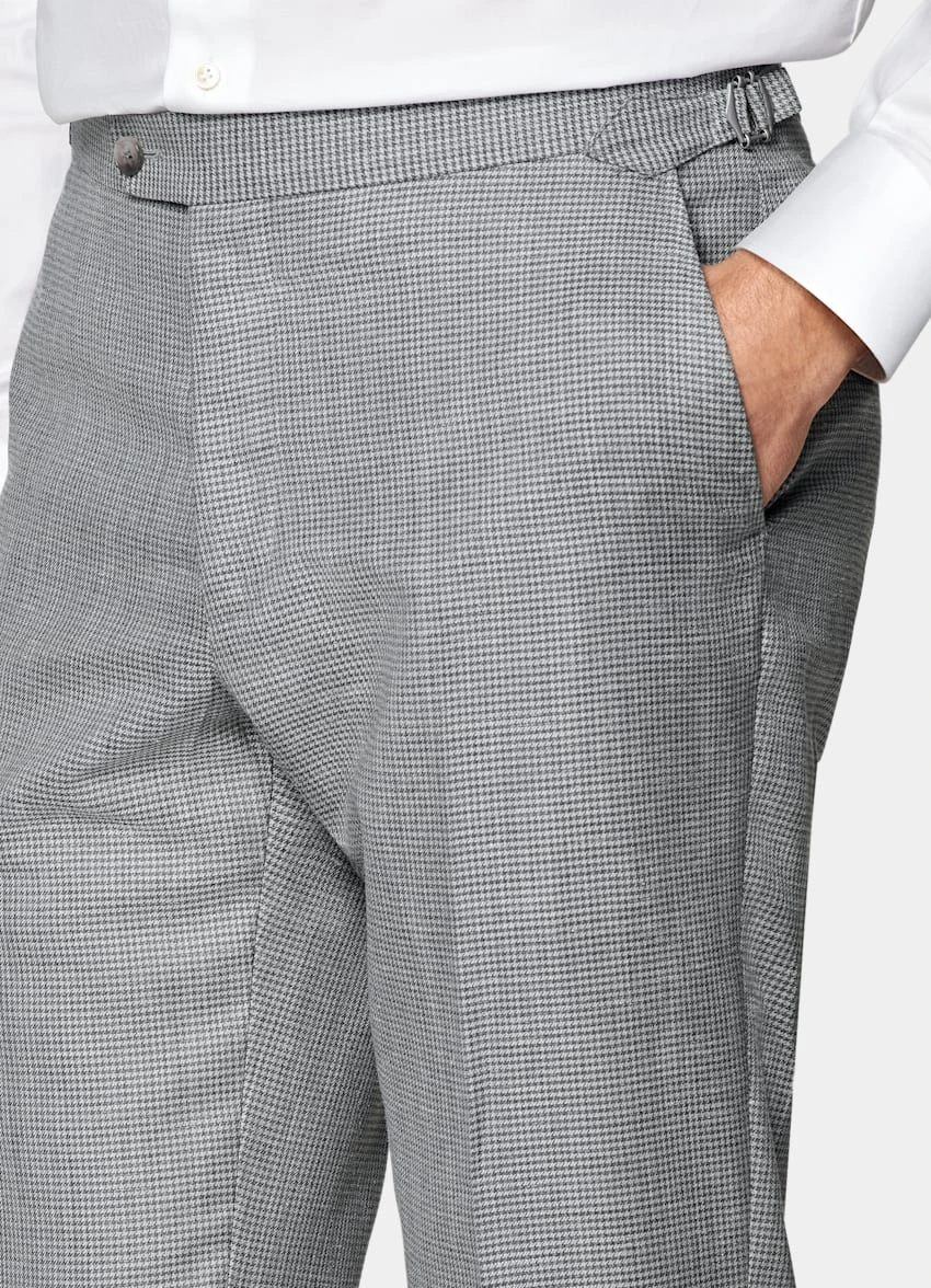 Light Grey Houndstooth Three-Piece Havana Suit 8 Light Grey Houndstooth Three-Piece Havana Suit - Image 8