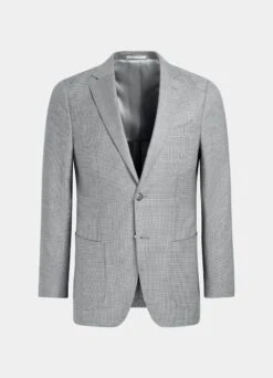 Light Grey Houndstooth Three-Piece Havana Suit 24 Light Grey Houndstooth Three-Piece Havana Suit -Suit Supply P6626 S 25