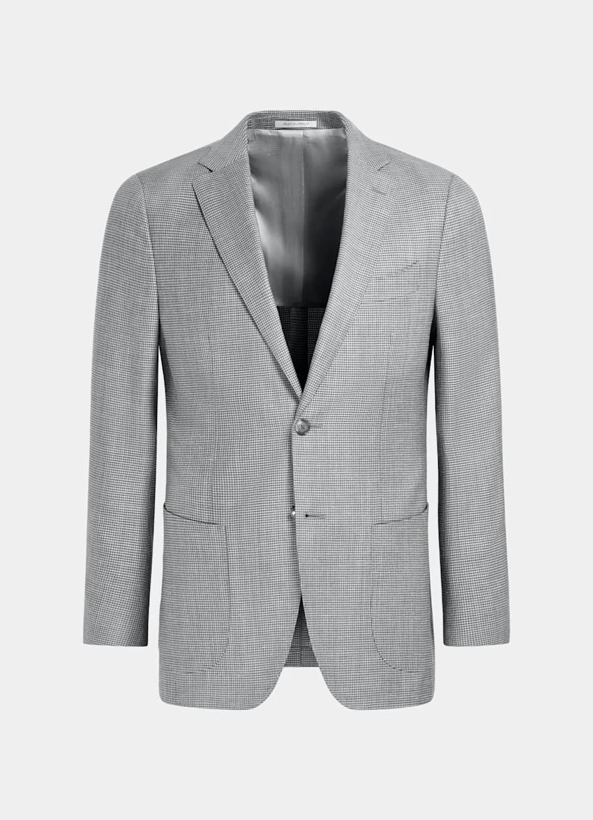 Light Grey Houndstooth Three-Piece Havana Suit 12 Light Grey Houndstooth Three-Piece Havana Suit - Image 12