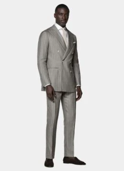 Taupe Striped Havana Suit -Suit Supply P6638 104