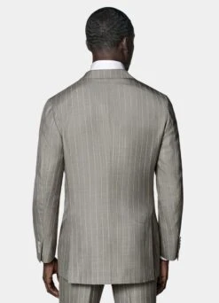 Taupe Striped Havana Suit -Suit Supply P6638 105