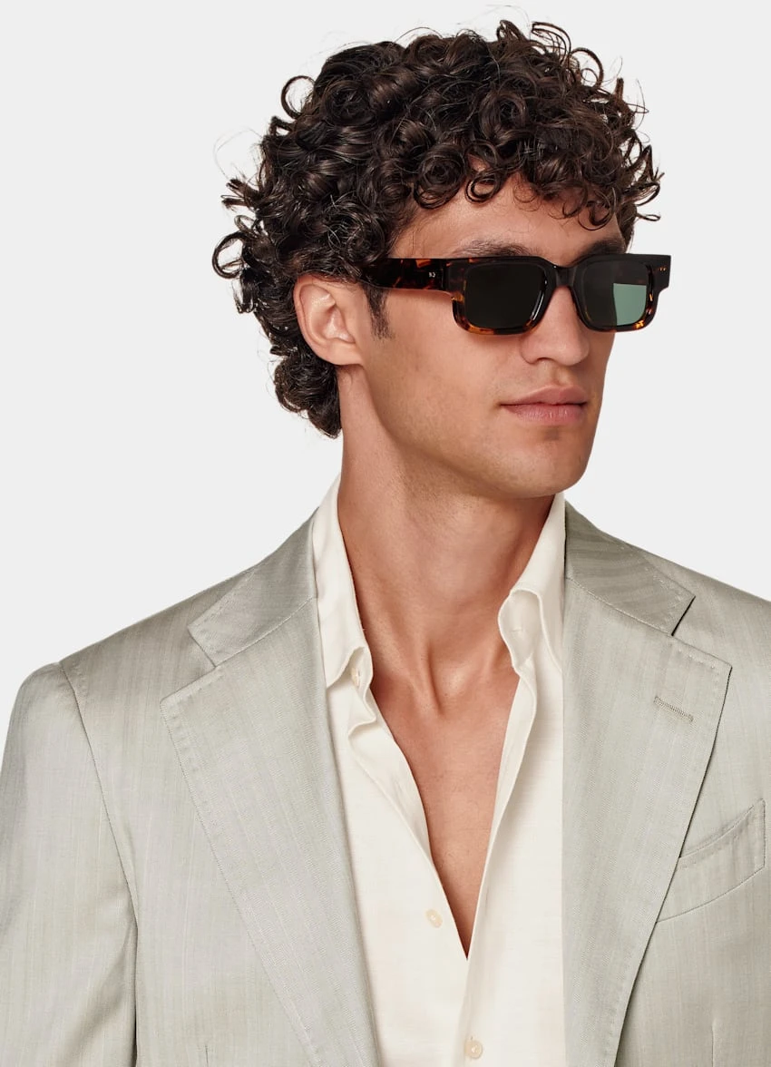 Sand Herringbone Havana Suit 1 Sand Herringbone Havana Suit