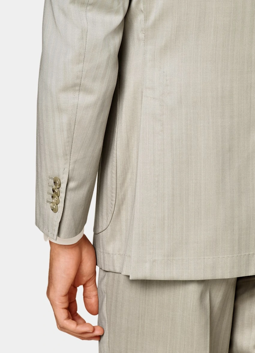 Sand Herringbone Havana Suit 4 Sand Herringbone Havana Suit - Image 4