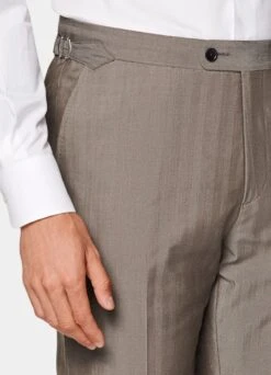 Taupe Herringbone Perennial Havana Suit -Suit Supply P6651 107