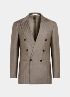 Taupe Herringbone Perennial Havana Suit -Suit Supply P6651 25