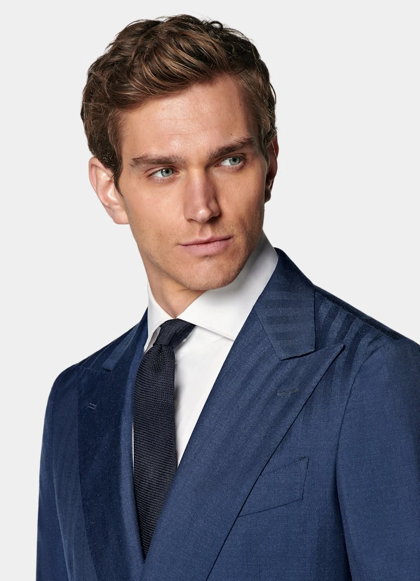 Mid Blue Herringbone Perennial Havana Suit 1 Mid Blue Herringbone Perennial Havana Suit