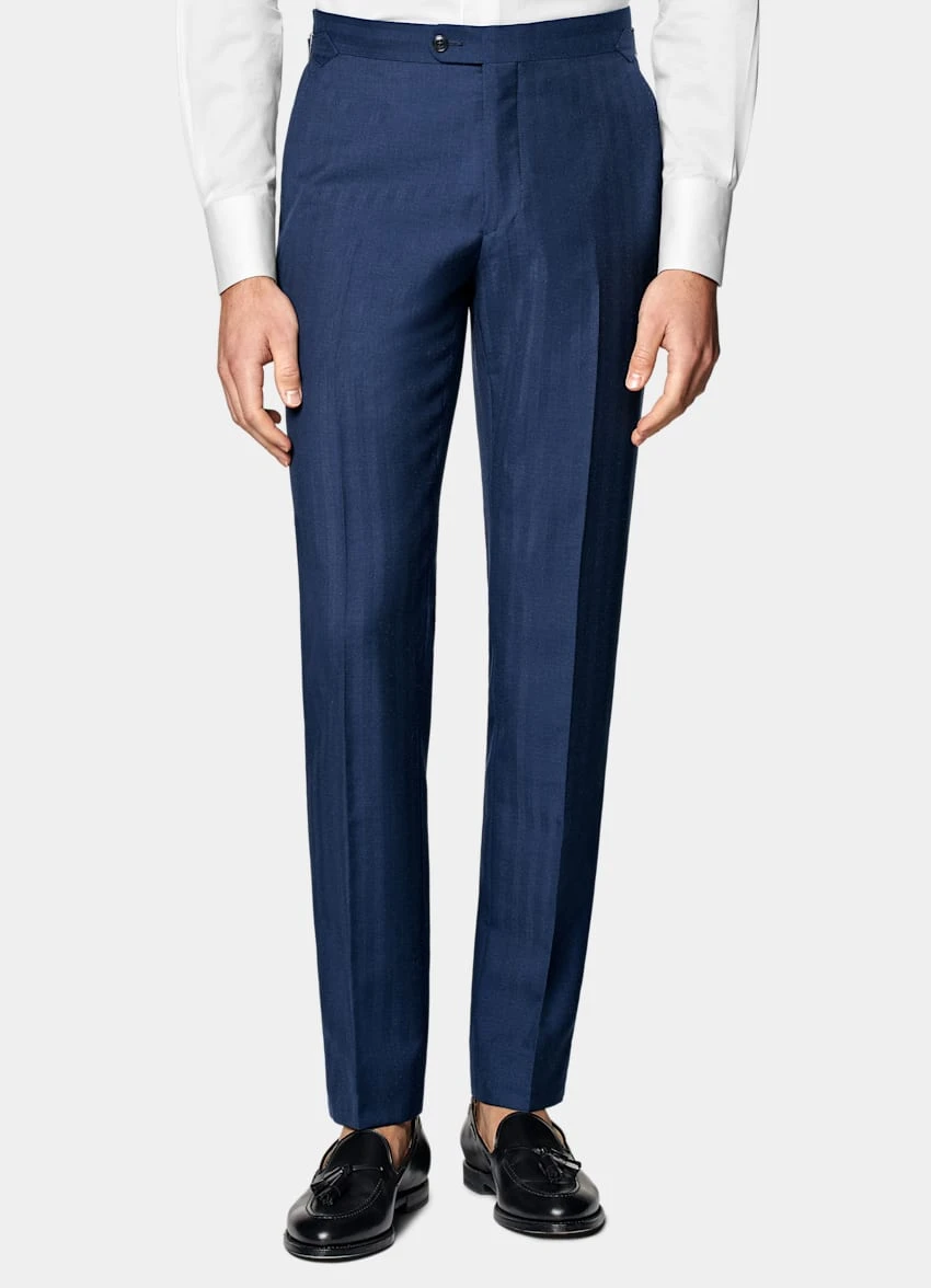Mid Blue Herringbone Perennial Havana Suit 7 Mid Blue Herringbone Perennial Havana Suit - Image 7