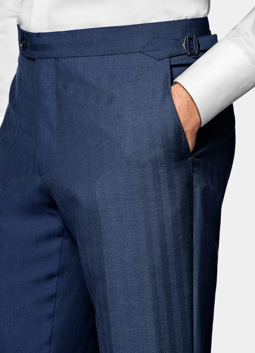 Mid Blue Herringbone Perennial Havana Suit 8 Mid Blue Herringbone Perennial Havana Suit - Image 8