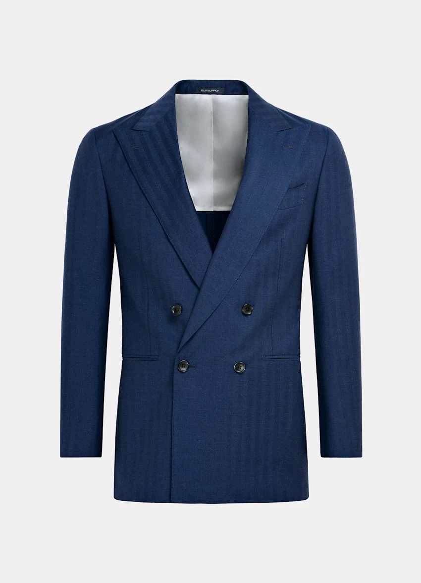 Mid Blue Herringbone Perennial Havana Suit 12 Mid Blue Herringbone Perennial Havana Suit - Image 12