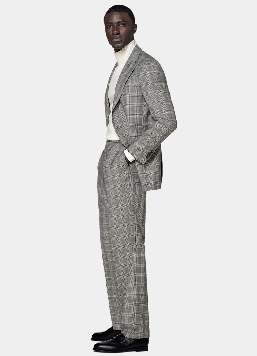 Mid Grey Checked Roma Suit 4 Mid Grey Checked Roma Suit - Image 4