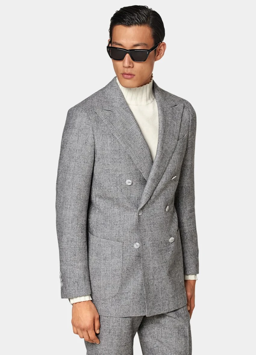 Light Grey Checked Havana Suit 2 Light Grey Checked Havana Suit - Image 2