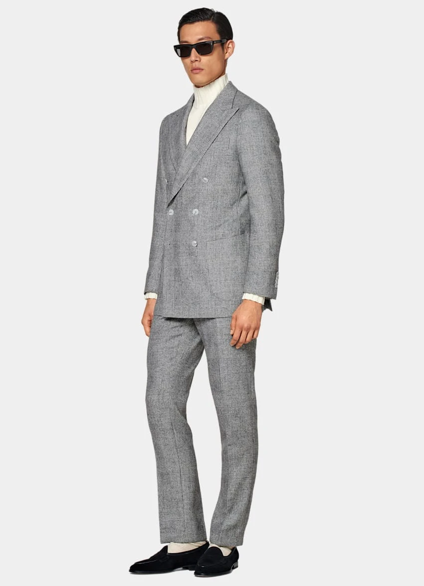 Light Grey Checked Havana Suit 5 Light Grey Checked Havana Suit - Image 5