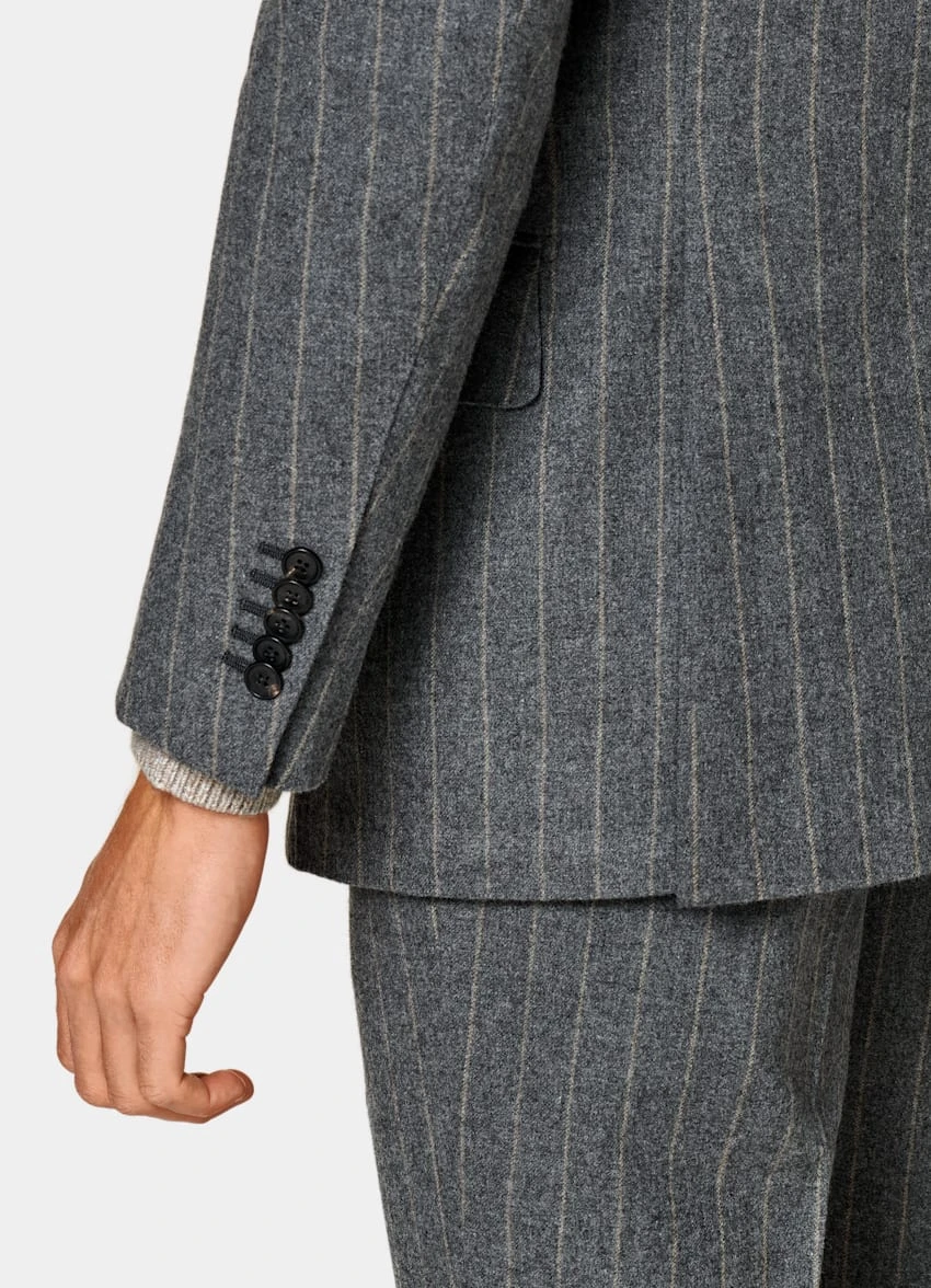 Dark Grey Striped Milano Suit 4 Dark Grey Striped Milano Suit - Image 4