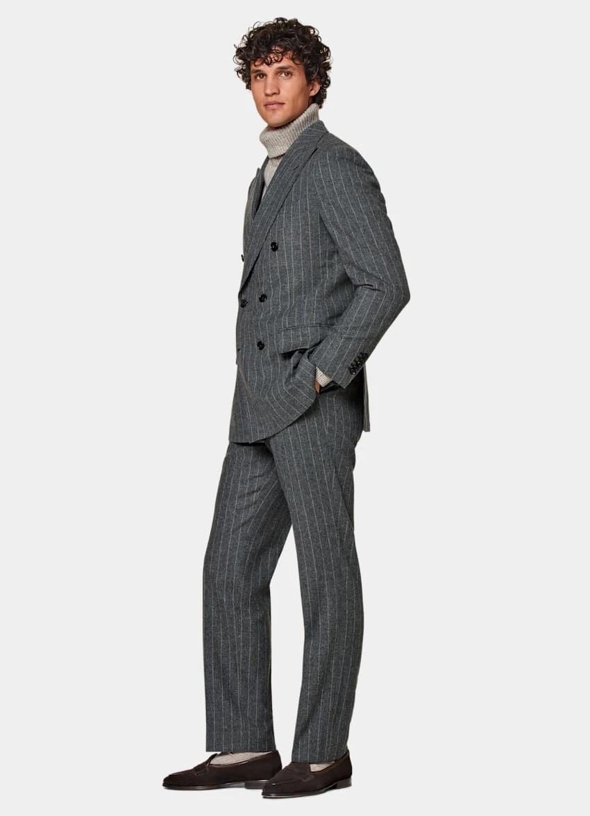 Dark Grey Striped Milano Suit 5 Dark Grey Striped Milano Suit - Image 5