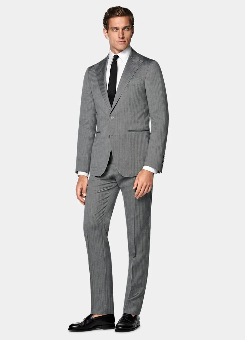 Mid Grey Herringbone Havana Suit 5 Mid Grey Herringbone Havana Suit - Image 5