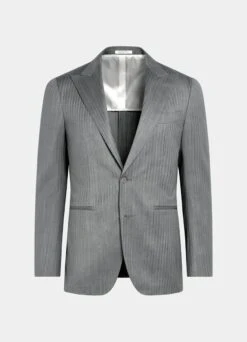 Mid Grey Herringbone Havana Suit 24 Mid Grey Herringbone Havana Suit -Suit Supply P7630 25