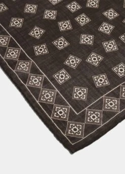 Brown Graphic Pocket Square