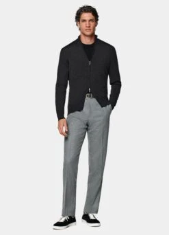 Dark Grey Zip Cardigan -Suit Supply SW1104B 104