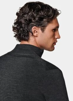 Dark Grey Zip Cardigan -Suit Supply SW1104B 106