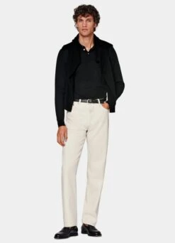 Black Long Sleeve Polo Shirt 11 Black Long Sleeve Polo Shirt -Suit Supply SW1333 104