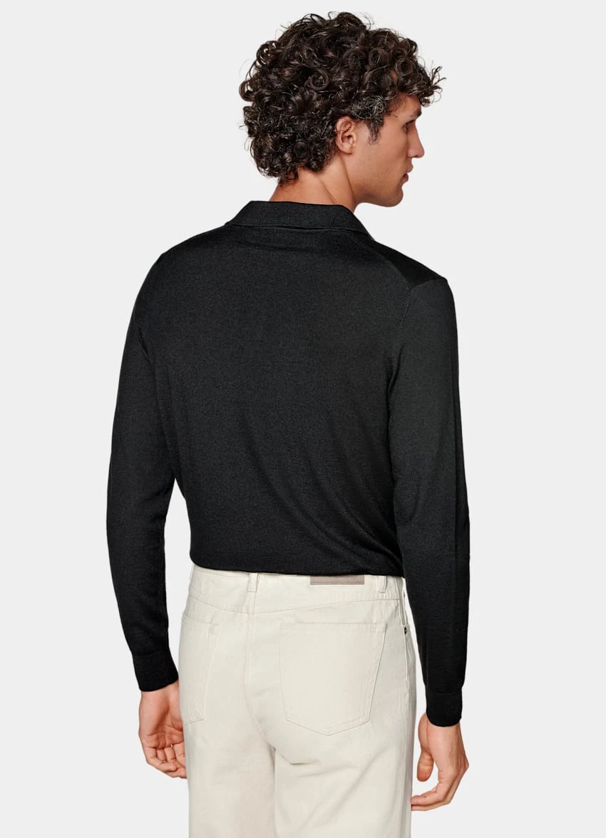 Black Long Sleeve Polo Shirt 5 Black Long Sleeve Polo Shirt - Image 5