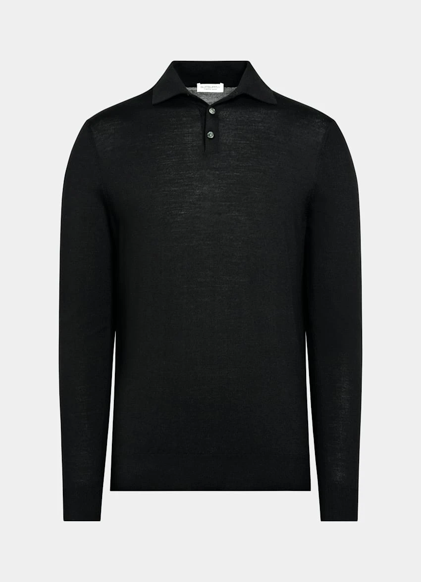 Black Long Sleeve Polo Shirt 8 Black Long Sleeve Polo Shirt - Image 8