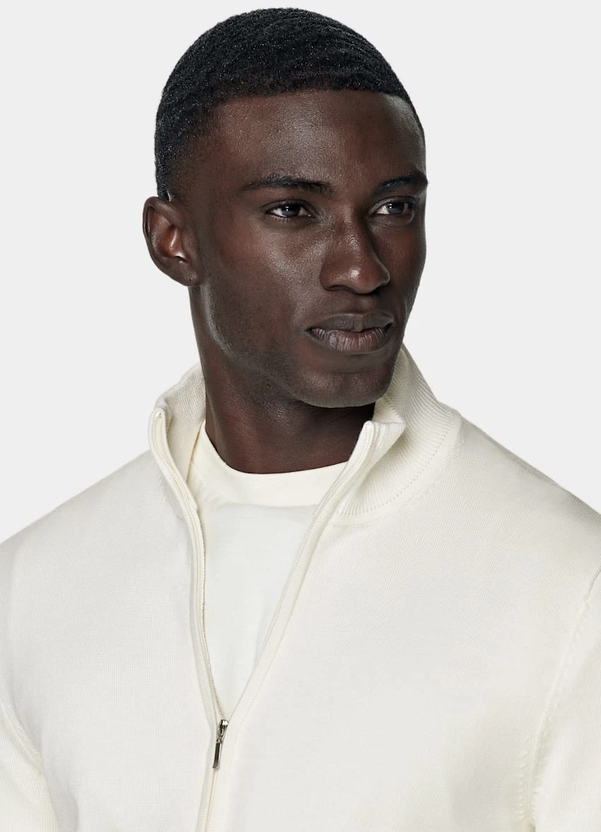 Off-White Zip Cardigan 1 Off-White Zip Cardigan