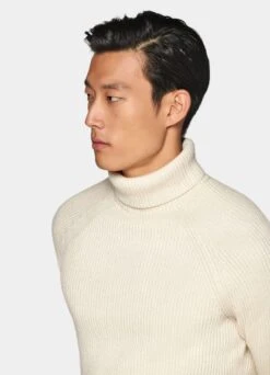 Off-White Ribbed Turtleneck