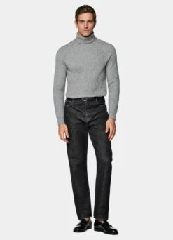 Grey Ribbed Turtleneck 11 Grey Ribbed Turtleneck -Suit Supply SW1517 104