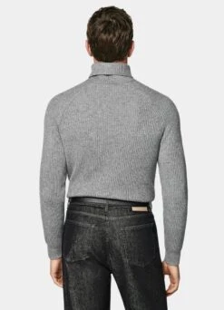Grey Ribbed Turtleneck 12 Grey Ribbed Turtleneck -Suit Supply SW1517 105