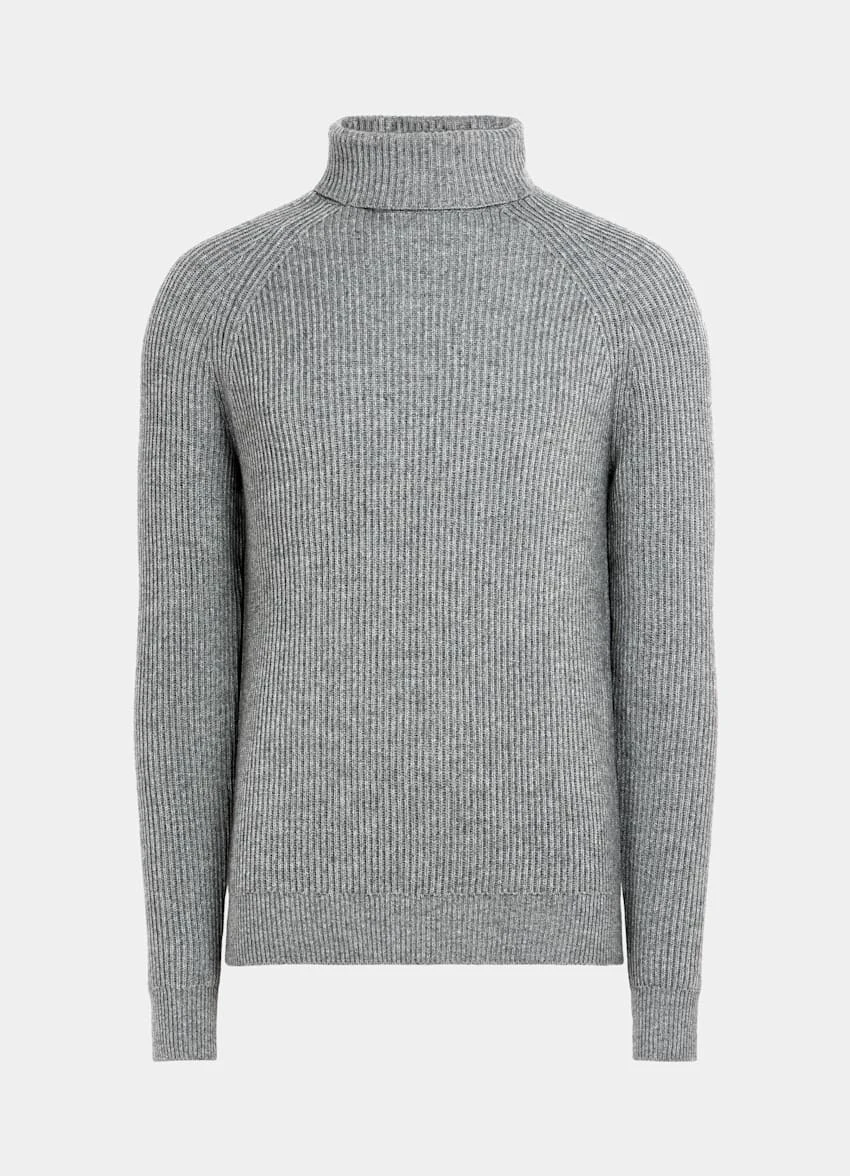 Grey Ribbed Turtleneck 8 Grey Ribbed Turtleneck - Image 8