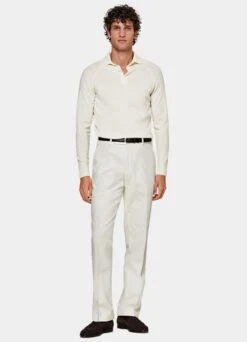 Off-White Long Sleeve Polo Shirt -Suit Supply SW1532 104