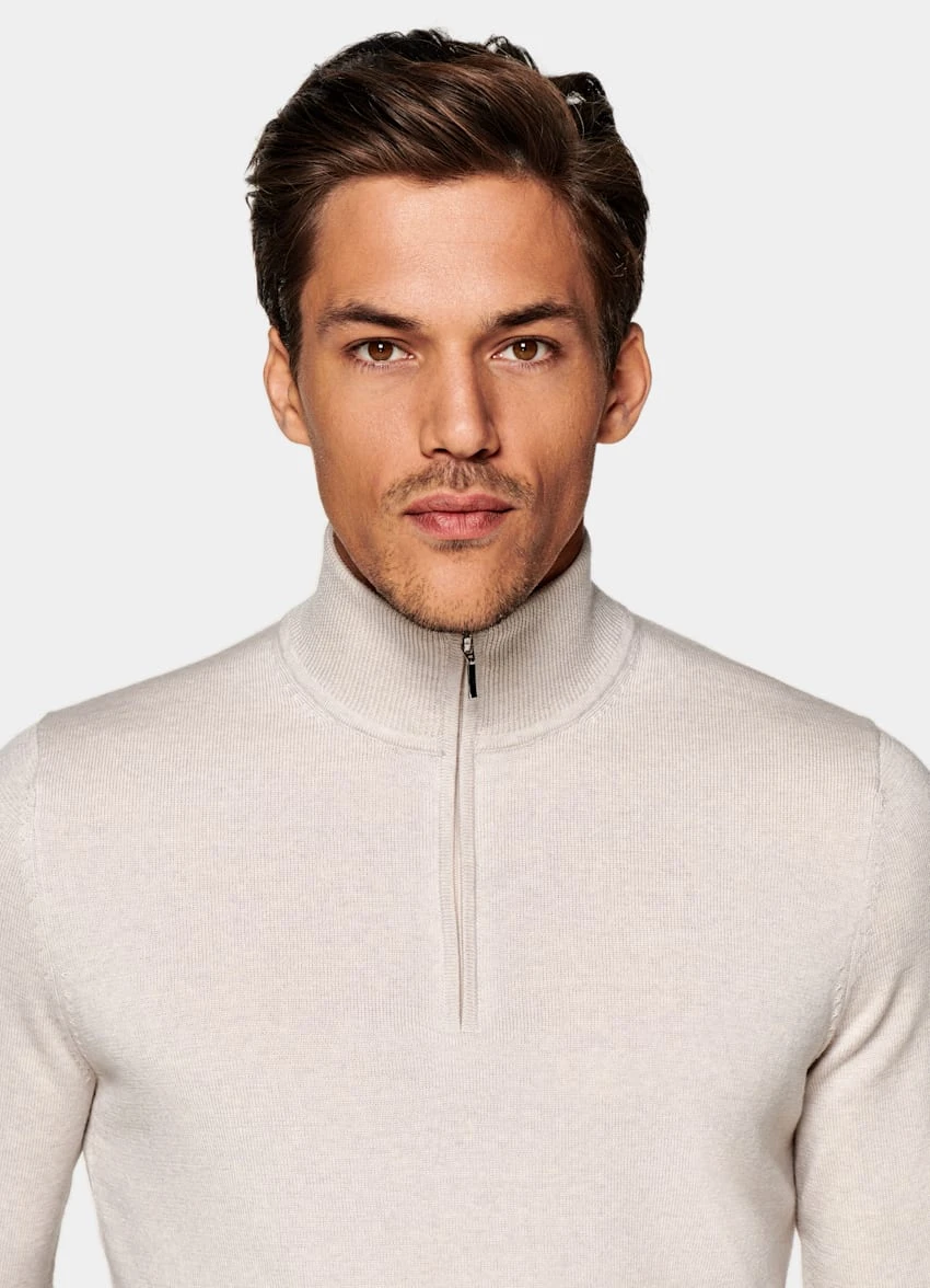 Light Brown Half Zip 1 Light Brown Half Zip