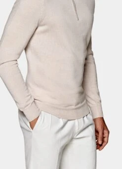 Light Brown Half Zip 12 Light Brown Half Zip -Suit Supply SW1541 105