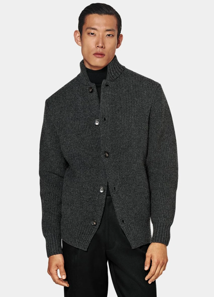 Dark Grey Cardigan 2 Dark Grey Cardigan - Image 2